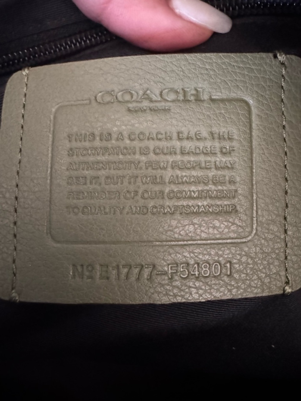 Coach Olive Green Leather Laptop Bag with Black Strap - Picture 4 of 14